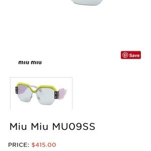 100 Authentic Miu Miu Sunglasses